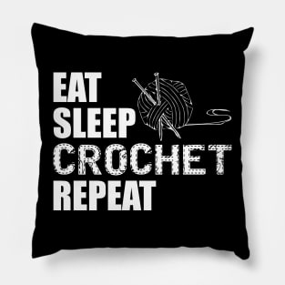 Crochet - Eat sleep crochet repeat Pillow