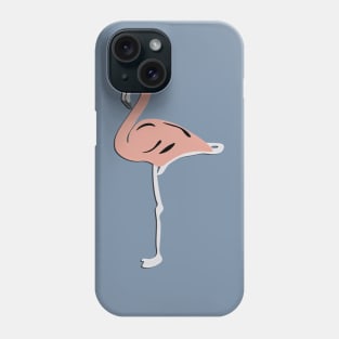 Pink Flamingo on Blue Phone Case