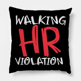 Walking HR Violation Horror Font Pillow