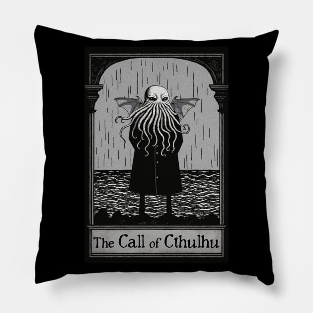 Edward Gorey's The Call of Cthulhu Pillow by Hiraeth Tees