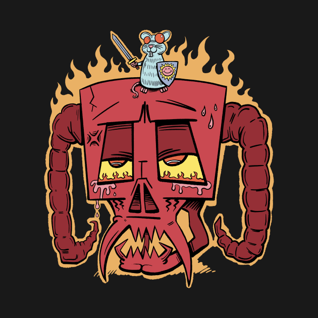 Hero Mouse Slays Skull Demon by MattGodwinShop