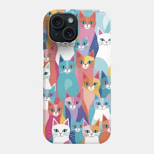 Abstract Cat Odyssey: A Journey Through Colors Phone Case