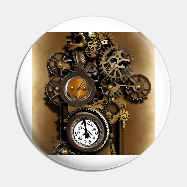 Steampunk clockwork Pin by Roguex