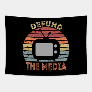 Defund The Media Retro Vintage Tapestry