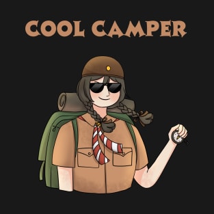 Cool Camper Fun And Decorative Cool Female Camper and Shades T-Shirt