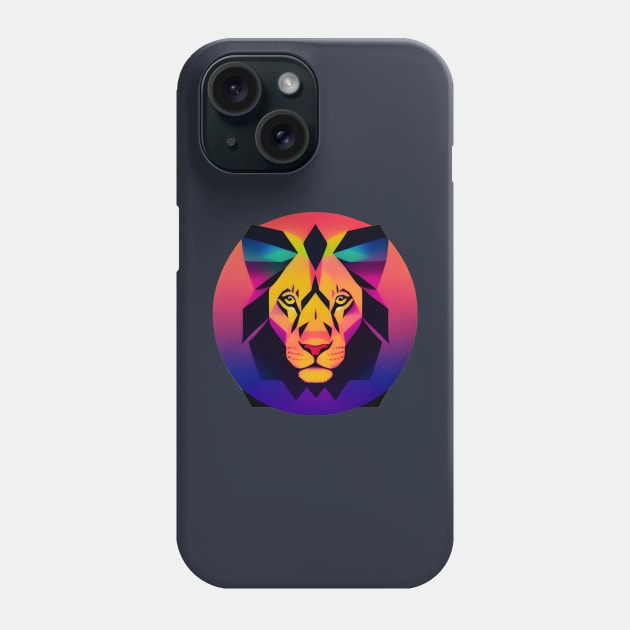 Low Poly Lion Phone Case by Spazashop Designs