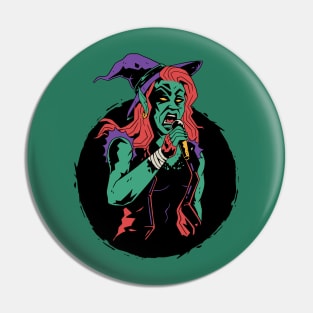 Punk Rock Witch Pin