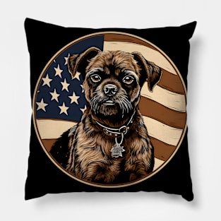 Border Terrier 4th of July Pillow