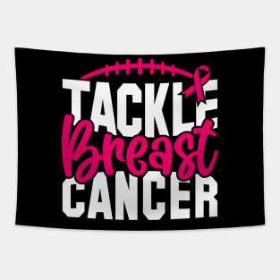 Tackle Breast Cancer Football Sport Awareness Support Pink Ribbon Tapestry