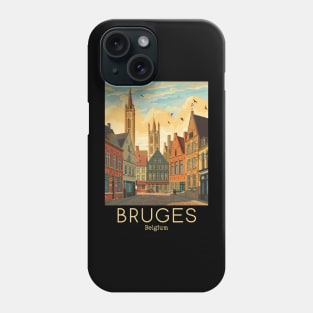 A Vintage Travel Illustration of Bruges - Belgium Phone Case