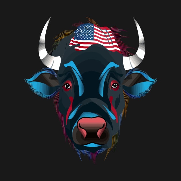 Patriotic Water Buffalo by JH Mart