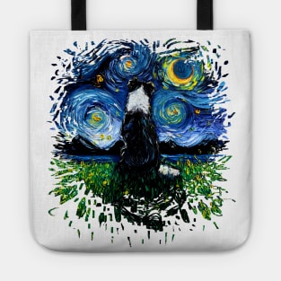 Border Collie Night 3 (splash version) Tote