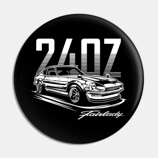 Fairlady 240Z (White Print) Pin by idrdesign