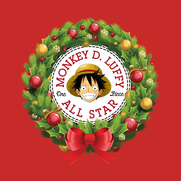 Christmas All Star One Piece Monkey D. Luffy Wreath by Rebus28