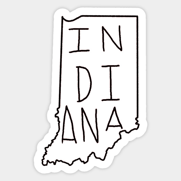 the state of indiana blank outline indiana sticker teepublic
