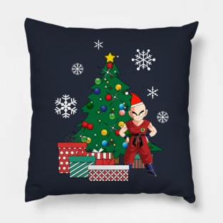 Krillin Around The Christmas Tree Pillow