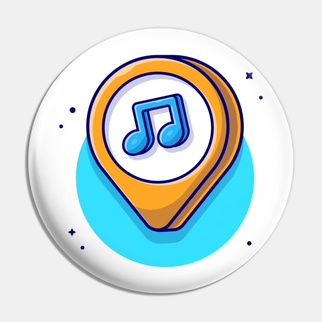 Music Location with Note of Music Cartoon Vector Icon Illustration Pin by Catalyst Labs