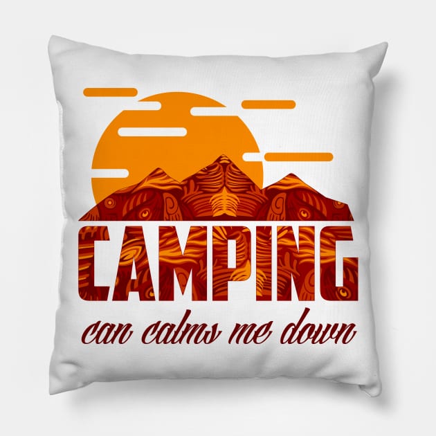 CAMPING can calms me down Pillow by HARU GLORY