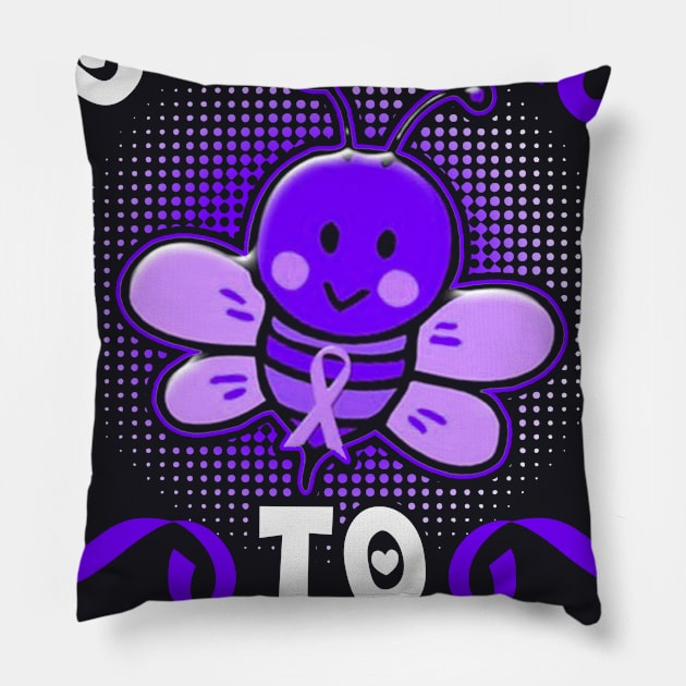 funny esophageal cancer bee warrior Pillow by TeesCircle