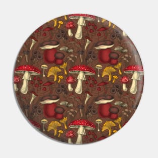 Wild mushrooms on brown Pin