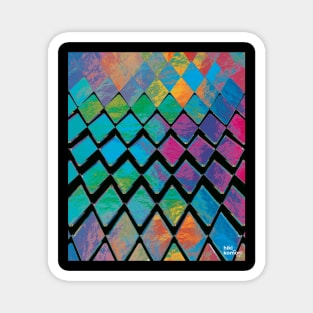 Colorful Metallic Diamond Wave - Blue-ish Magnet