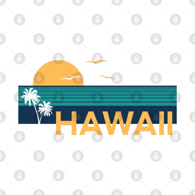 Hawaii Art Surf Beach Vintage Hawaiian Beach Maui Island Retro Honolulu Flower by Shirtsurf