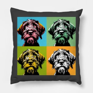 Pop Retro Wirehaired Pointing Griffons Art  - Cute Puppy Pillow