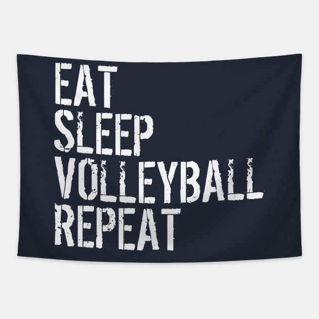 EAT SLEEP VOLLEYBALL REPEAT funny vintage retro Tapestry by Gaming champion