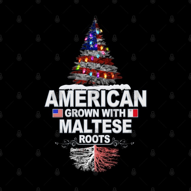 Christmas Tree  American Grown With Maltese Roots - Gift for Maltese From Malta by Country Flags