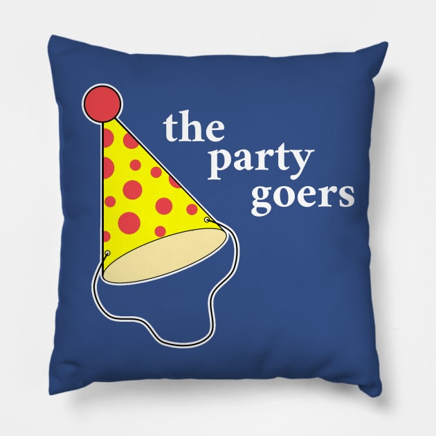 The Backrooms - The Partygoers - White Outlined Version Pillow by Nat Ewert Art