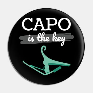 Capo is the Key Mint Green Capo Dark Theme Pin