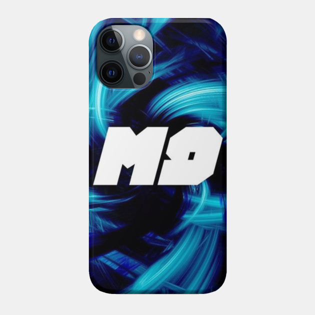 M9 Block Logo with Blue Swirl Background - Videogames - Phone Case