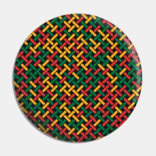 Weave Pattern (Rasta Colours) Pin