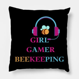 girl gamer beekeeping Pillow