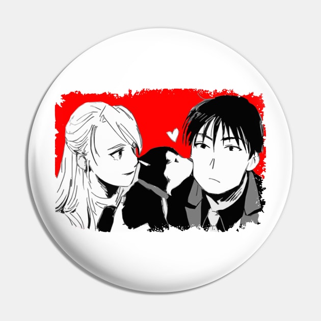 Roy Mustang and Riza Hawkeye FullMetal Alchemist Pin by SirTeealot