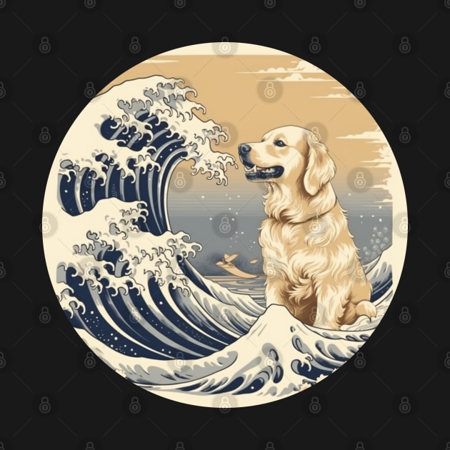 Golden Retriever Great Wave by ModernStyle610