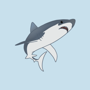 Great White Under Water - cartoon T-Shirt