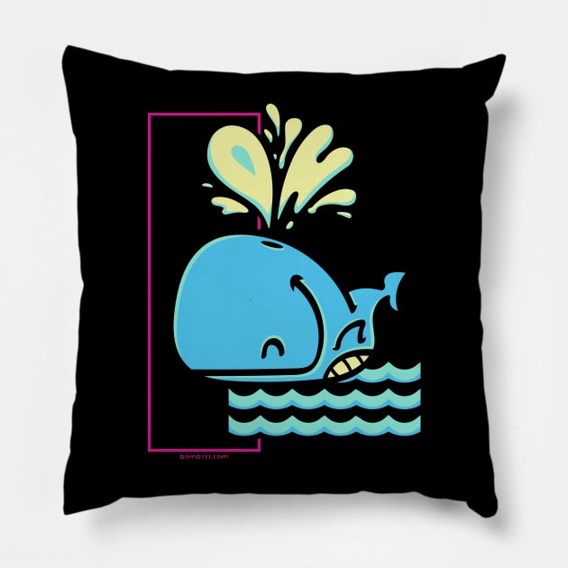 Oh Whale Pillow by Bomb171