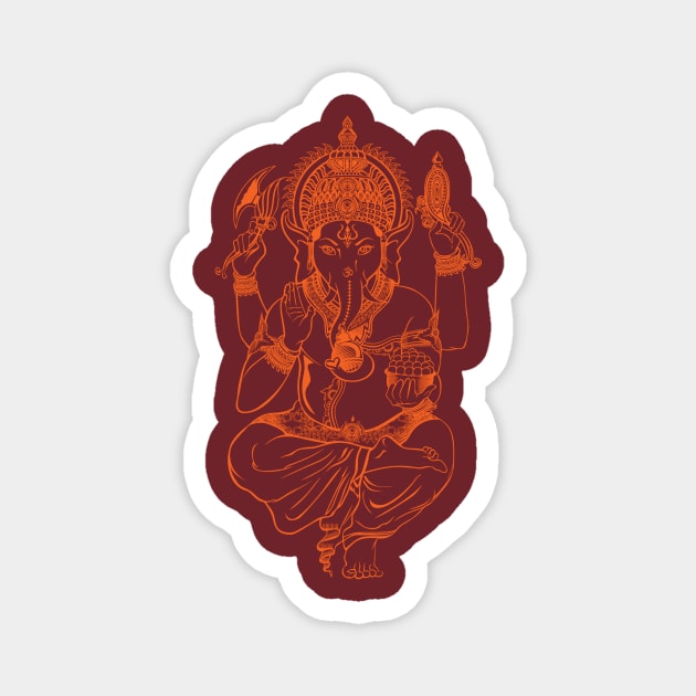 Ganesha, elephant-headed Hindu god of beginnings! 2 Magnet by x3rohour