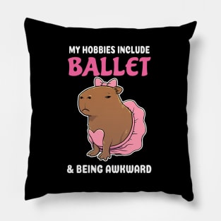 My hobbies include Ballet and being awkward cartoon Capybara Pillow