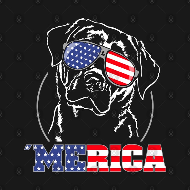 Proud Labrador Retriever American Flag Merica dog by wilsigns