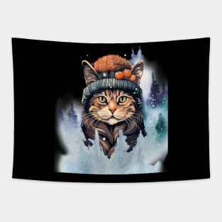 Winter Cat Tapestry