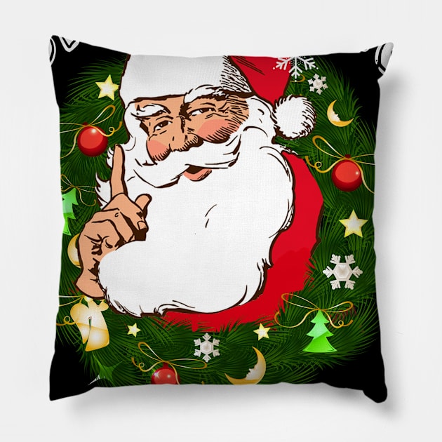 Ask Your Mom If I am Real Funny Santa Claus Christmas Pillow by Dunnhlpp