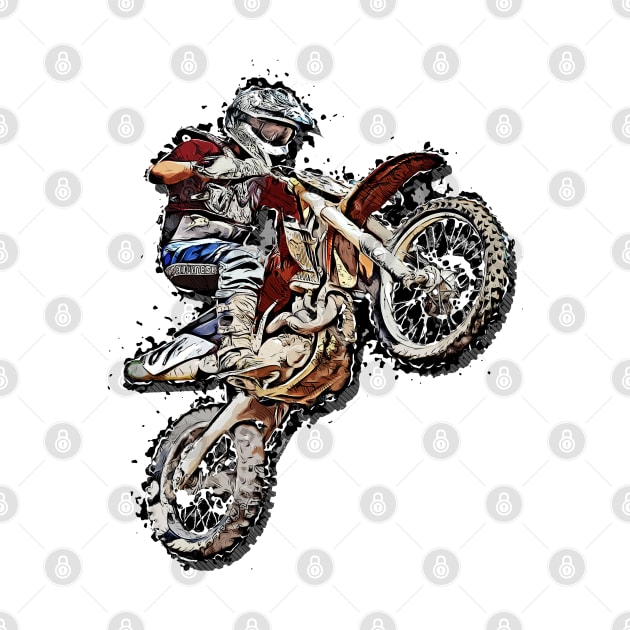 Dirt Bike Motocross Freestyle Illustration by T-Shirt Dealer