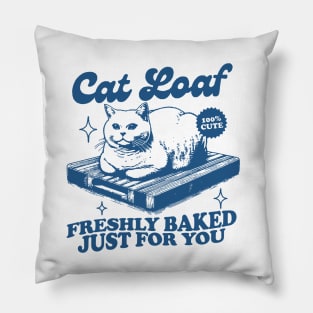 Cat Loaf Tshirt, Funny Cat Meme Shirt, Trendy Vintage Retro Tshirts, Cat Lover Graphic Tees, Cat Lover Gift Pillow