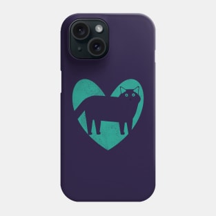 Cat Lover Heart - Turquoise Phone Case