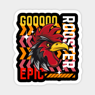 Rooster Design, Streetwear Inspired Rooster Graphic Magnet
