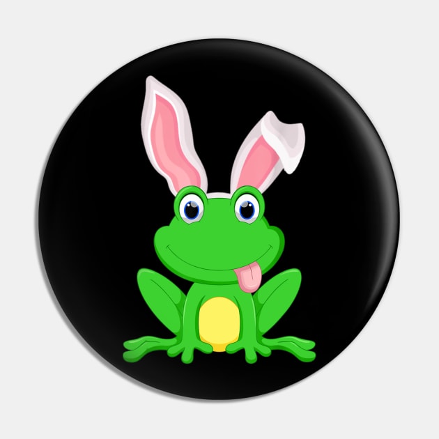 Funny Frog Bunny Hat Happy Easter Day T-Shirt Easter Pin by craiglimu