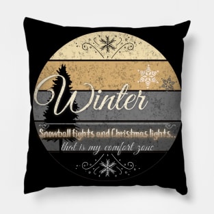 Winter Sunset Design Silver and Gold Edition Pillow