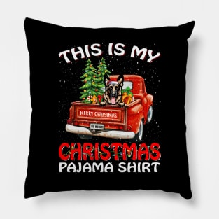 This Is My Christmas Pajama Shirt German Shepherd Truck Tree Pillow